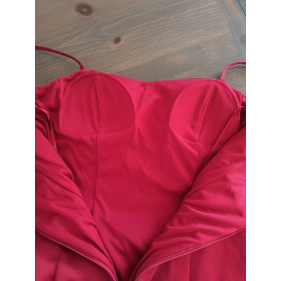 N V Couture Cocktail Party Dress Women's size 6 Red Mini Sleeveless Adjustable - Picture 10 of 16